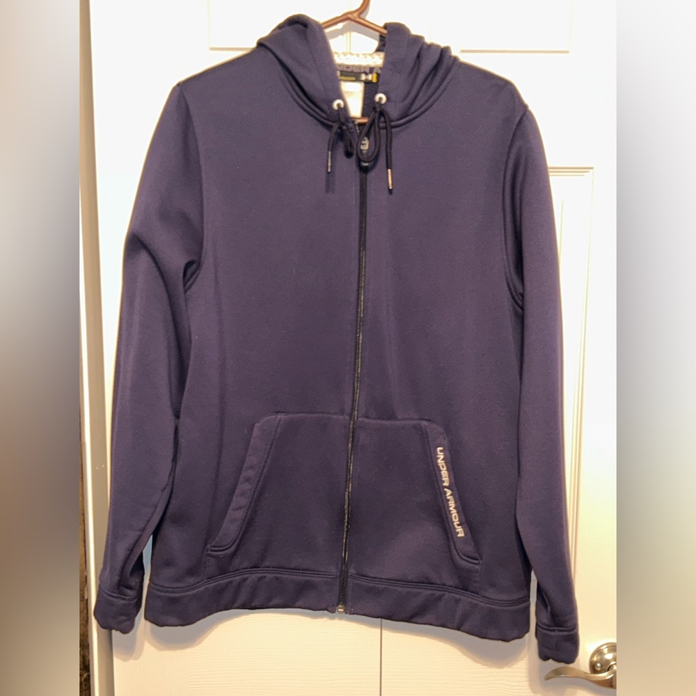 MENS UNDER ARMOUR‎ HOODED FULL ZIP JACKET Size LARGE Navy